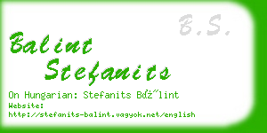 balint stefanits business card